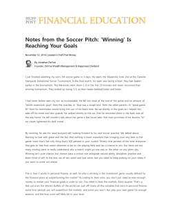 Notes from the Soccer Pitch: `Winning` Is Reaching Your Goals