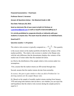 Financial Econometrics &ndash; Final Exam