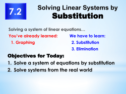 Solve a system by substitution