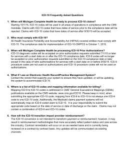 ICD-10 FAQ - Michigan Complete Health