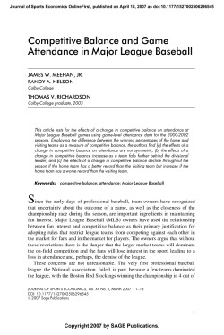 Competitive Balance and Game Attendance in Major League Baseball