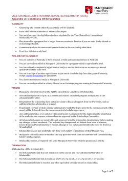 Conditions Of Scholarship