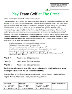 Play Team Golf at The Crest!