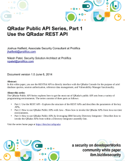 QRadar Public API Series, Part 1 Use the QRadar REST API