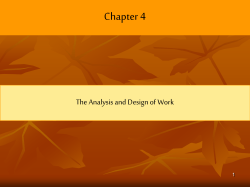 The Analysis and Design of Work