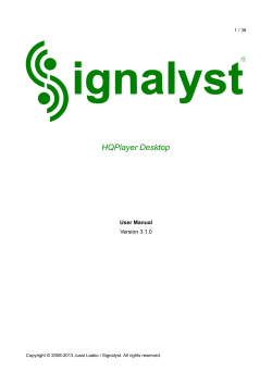 Signalyst HQPlayer User Manual