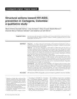 Structural actions toward HIV/AIDS prevention in Cartagena, Colombia
