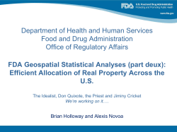 FDA Geospatial Statistical Analyses (part duex): Efficient Allocation