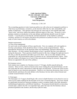 Latin American Politics - University of Pittsburgh