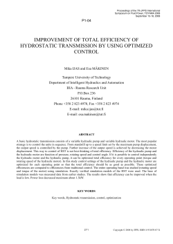 improvement of total efficiency of hydrostatic transmission by using