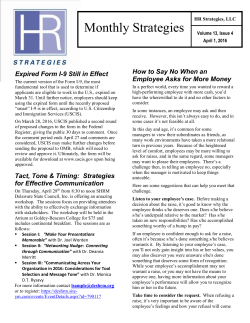 April 2016 - HR Strategies, LLC