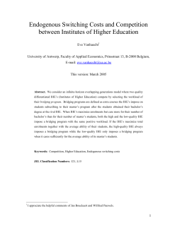 Endogenous switching costs and competition between institutes of