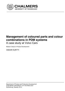 Management of coloured parts and colour combinations in PDM