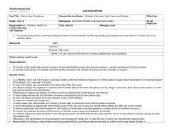 Job Description and Person Specification Template