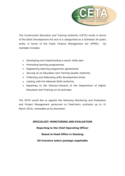 specialist: monitoring and evaluation