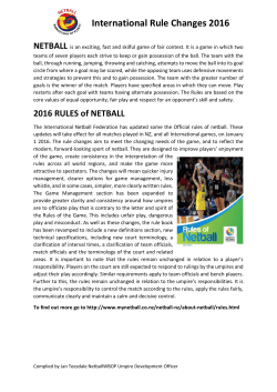 International Rule Changes 2016