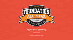Payroll Troubleshooting