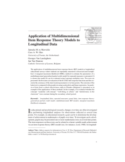 Application of Multidimensional Item Response Theory Models to