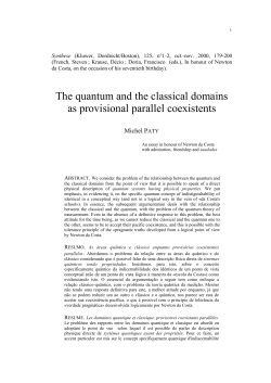 The classical and the quantum domains. - Hal-SHS