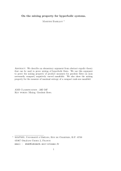 On the mixing property for hyperbolic systems.