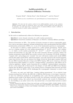 Indifferentiability of Confusion