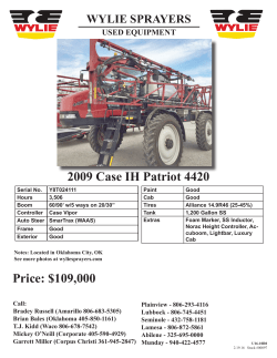 2009 Case IH Patriot 4420 Price: $109,000