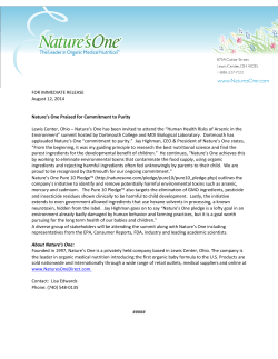 Nature`s One &reg; Praised for Commitment to Purity