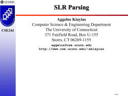 CSE244 SLR Parsing Aggelos Kiayias - UConn - CSE