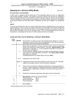 Applying for a German Utility Model