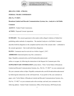 FEDERAL TRADE COMMISSION