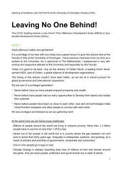 Leaving No One Behind!