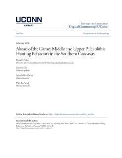 Ahead of the Game: Middle and Upper Palaeolithic Hunting