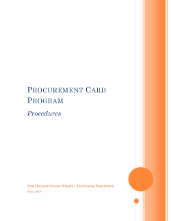 Procurement Card Procedures - New Hanover County Schools