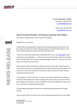 Case IH, Precision Planting&reg; Let Producers