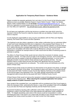 Temporary road closure, guidance notes