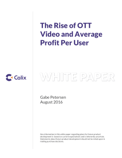 The Rise of OTT Video and Average Profit Per User