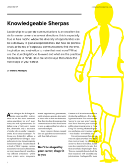 Knowledgeable Sherpas