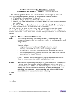 The Differentiated Classroom: Responding to the Needs of