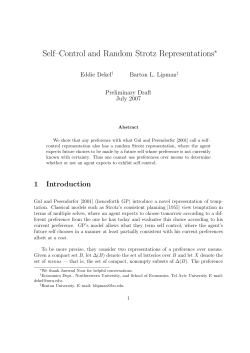 Self&ndash;Control and Random Strotz Representations