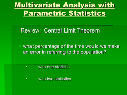 Multivariate Analysis with Parametric Statistics