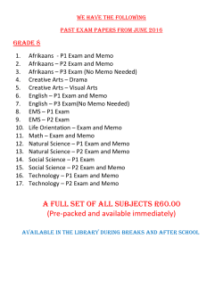 A FULL SET OF ALL SUBJECTS R60.00 (Pre
