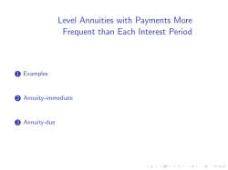 Level Annuities with Payments More Frequent than Each Interest