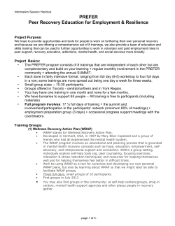 PREFER Peer Recovery Education for