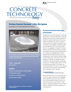 Pervious Concrete Pavement: A Win-Win System