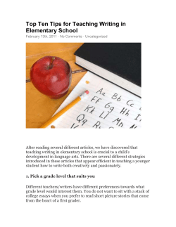 Top Ten Tips for Teaching Writing in Elementary School