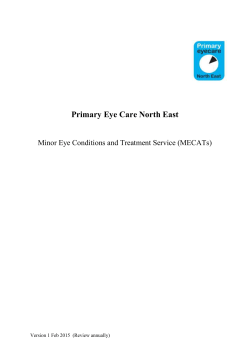 Minor Eye Conditions and Treatment Service (MECATs) Contents