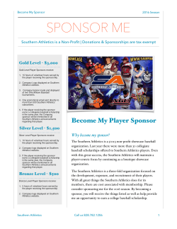 Player Sponsor Letter