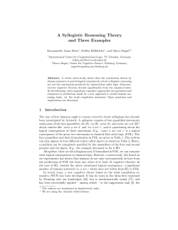 A Syllogistic Reasoning Theory and Three Examples