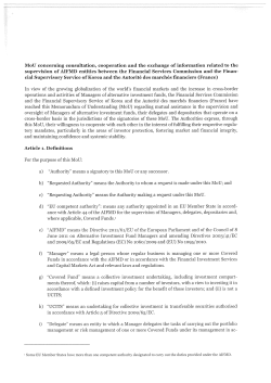 MoU concerning consultation, cooperation and the exchange