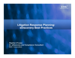 Litigation Response Planning: eDiscovery Best Practices